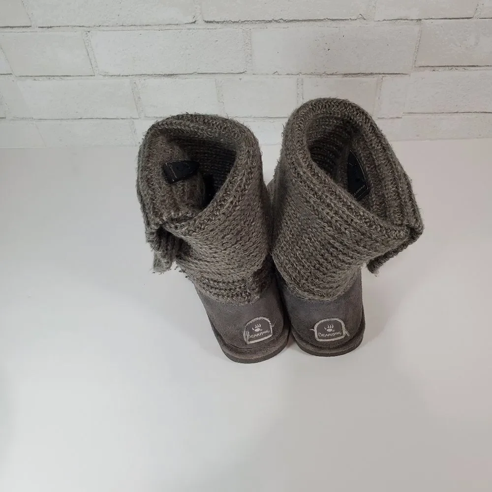 BearPaw gray sweater boots